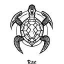 mantra rae with a turtle inside the body of the mantra tattoo design idea