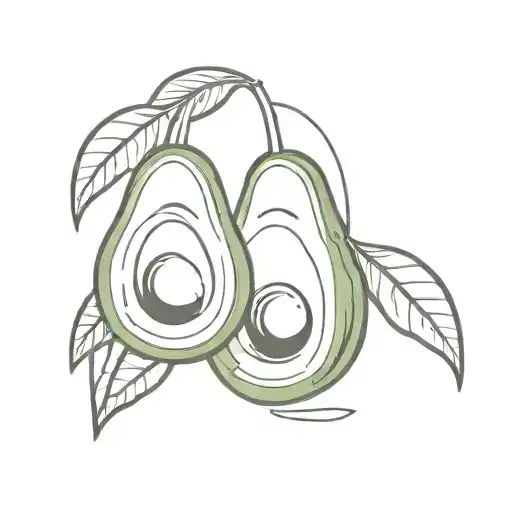 avocado couple tattoo design idea