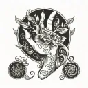 Can you create a finger tattoo and incorporates enlightenment, new beginnings, Virgo symbol, growth, wisdom  tattoo design idea