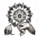 Can you create a finger tattoo and incorporates enlightenment, new beginnings, Virgo symbol, growth, wisdom  tattoo design idea