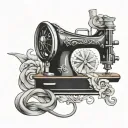 Sewing machine singer surrounded tattoo design idea