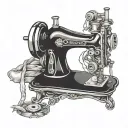 Sewing machine singer surrounded tattoo design idea
