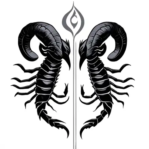 Aries and Scorpio zodiac symbol tattoo design idea