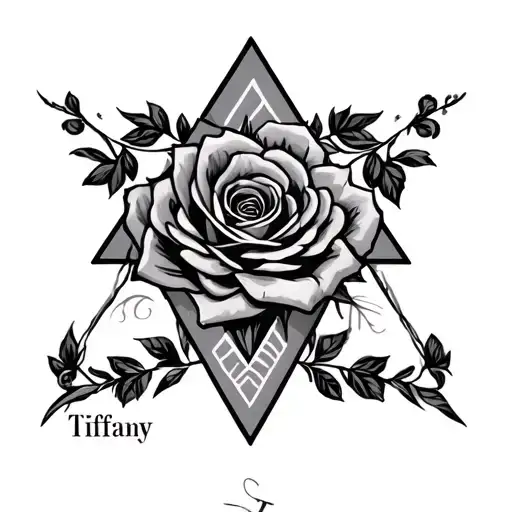 "Tiffany" Overlapping One triangle tattoo design idea