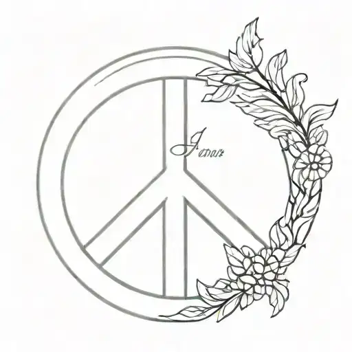 peace sign in a circle tattoo design idea