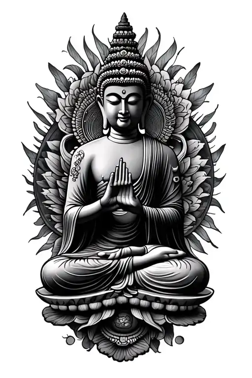 cambodian buddha on sleeve inspired tattoo design idea