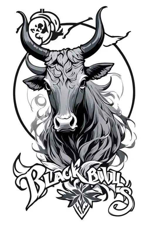 Anime Black Clover Black Bulls logo combined tattoo design idea