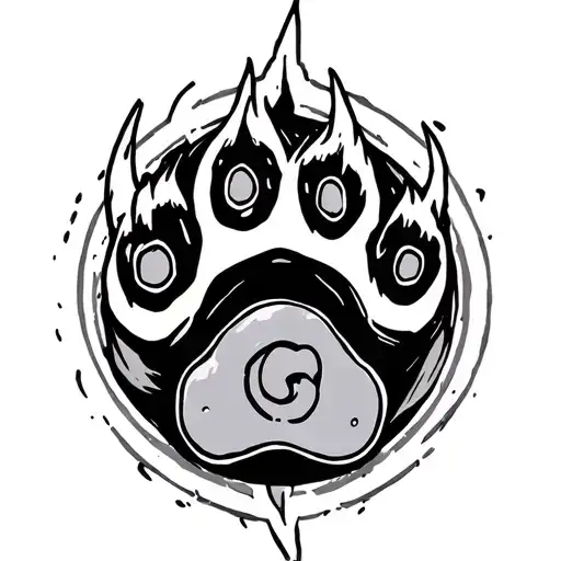 dog paw and naruto seal tattoo design idea