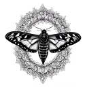 moth mandala tattoo design idea
