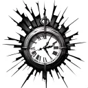 broken clock,jail bars, calender tattoo design idea