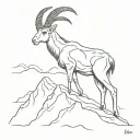 ibex on a mountain tattoo design idea