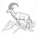 ibex on a mountain tattoo design idea