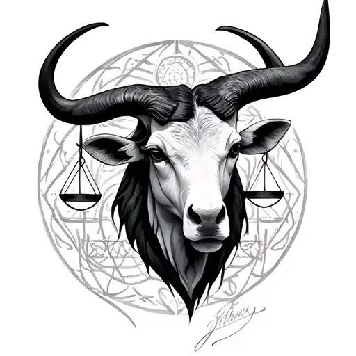 Libra Taurus tattoo design idea