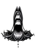 vampire teeth tattoo design idea