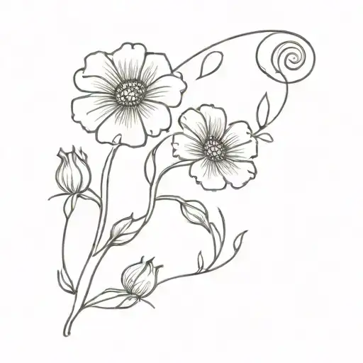 a tape of the smiths in a flower field tattoo design idea