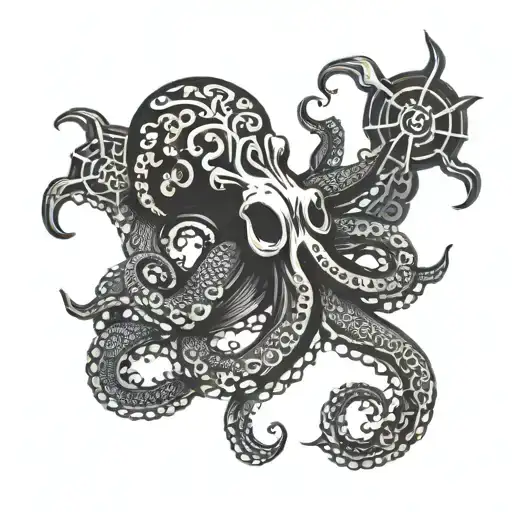 Wheel And Anchor Art Octopus And Anchor Drawing Tumblr