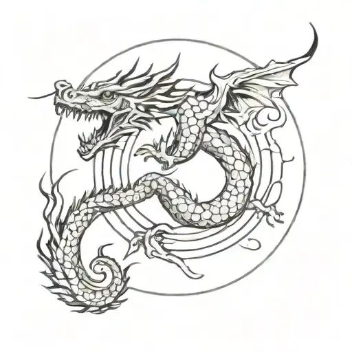 Ouroboros dragon circle with a surprise twist tattoo design idea
