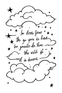 clouds and stars surrounding words tattoo design idea