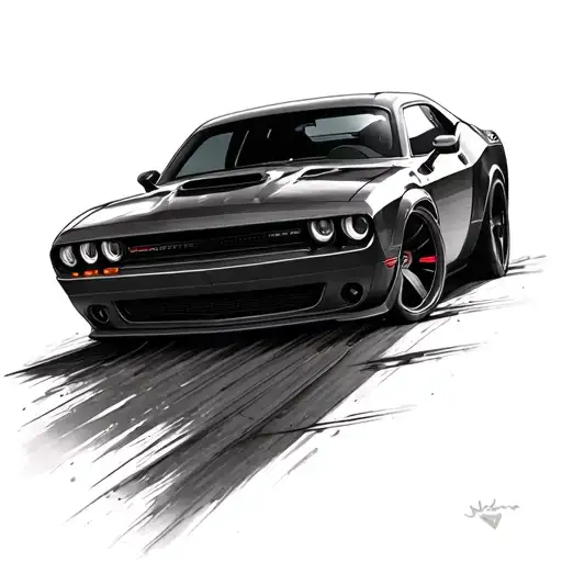 Dodge Challenger tattoo design idea