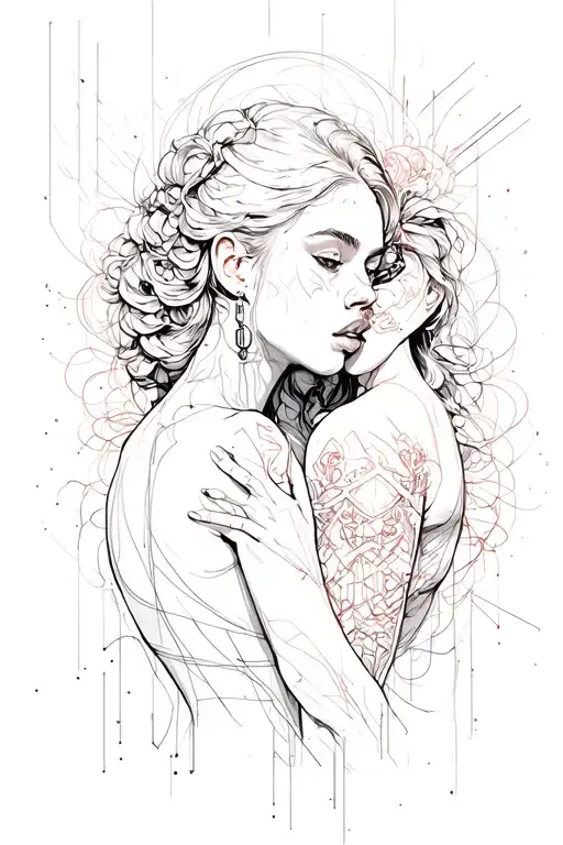 Cyberpunk divorce tattoo abstraction tattoo design idea