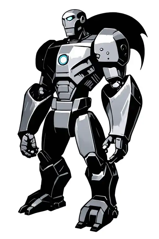 the iron giant, realistic minimal shaded tattoo design idea