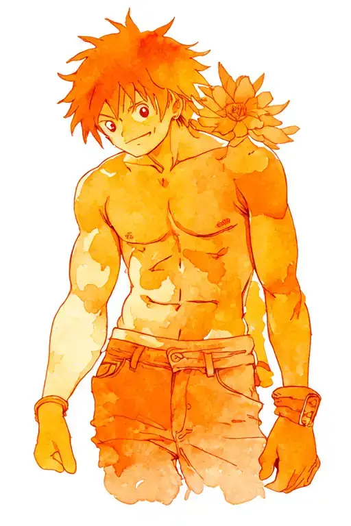 Ace and luffy one piece tattoo design idea