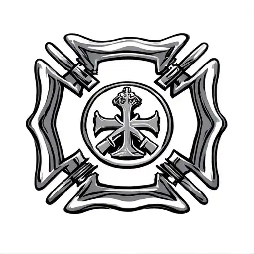 Firefighter Maltese Cross tattoo design idea