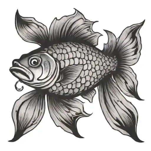 pisces fish swimming tattoo design idea
