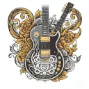 les paul guitar made tattoo design idea