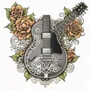les paul guitar made tattoo design idea