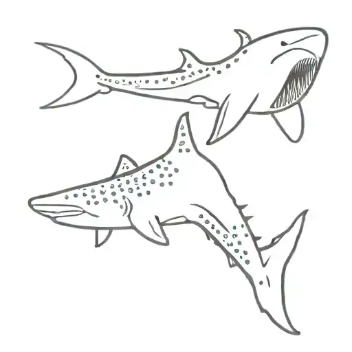 tribal whale shark outlines tattoo design idea