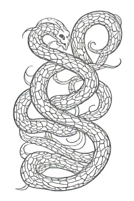 Snake skeleton tattoo design idea