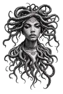 African Medusa tattoo design idea