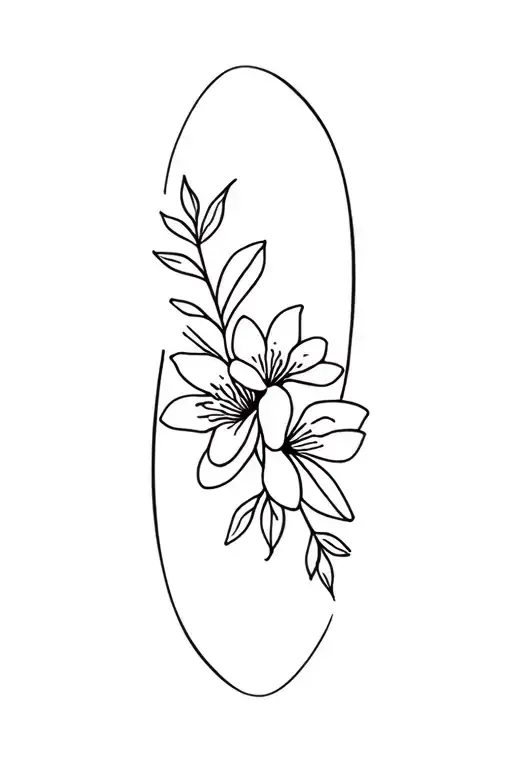orange blossom cuff tattoo design idea