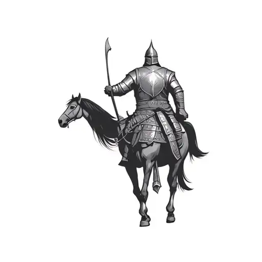 Knight on the hors , Viking, Samurai warrior, Croatian soldier  tattoo design idea