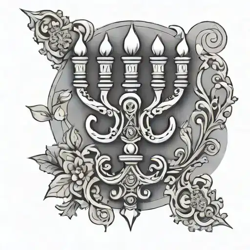 menorah semi colon tattoo design idea