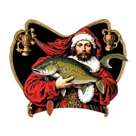 Sint Amelberga van Temse depicted holding a sturgeon,full face,no text  tattoo design idea