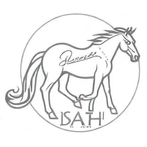 the name Isaiah with a mustang car  tattoo design idea