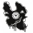 hand, clock, cross, broken heart tattoo design idea
