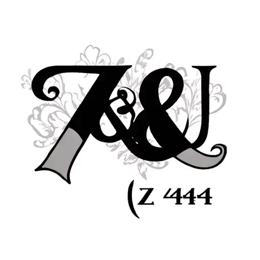Z & J 444 written underneath tattoo design idea