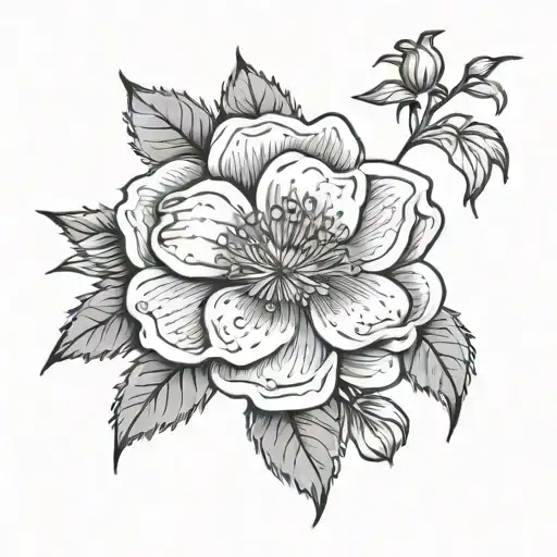 Get a black and gray Cherokee Rose tattoo on one hand tattoo design idea