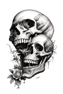 skulls graveyard morbid tattoo design idea