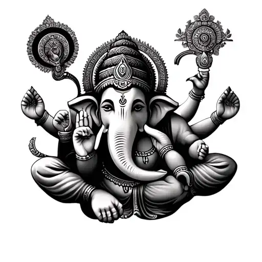 Ganesha and lord Hanuman tatoo tattoo design idea