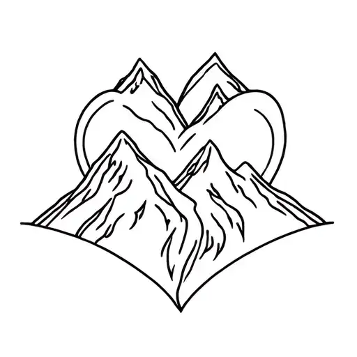 Mountain Music heart tattoo design idea