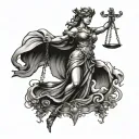 lady justice tattoo design idea