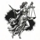 lady justice tattoo design idea