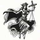 lady justice tattoo design idea