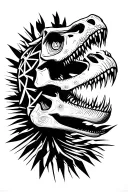 dinosaur skeleton tattoo design idea
