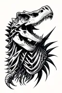 dinosaur skeleton tattoo design idea