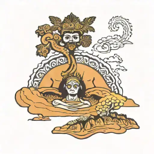 Aggayú Solá represents in nature the volcano, the magma, the interior of the earth. He is the Orisha of the deserts, of tattoo design idea